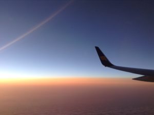 Icelandic sunset sky plane